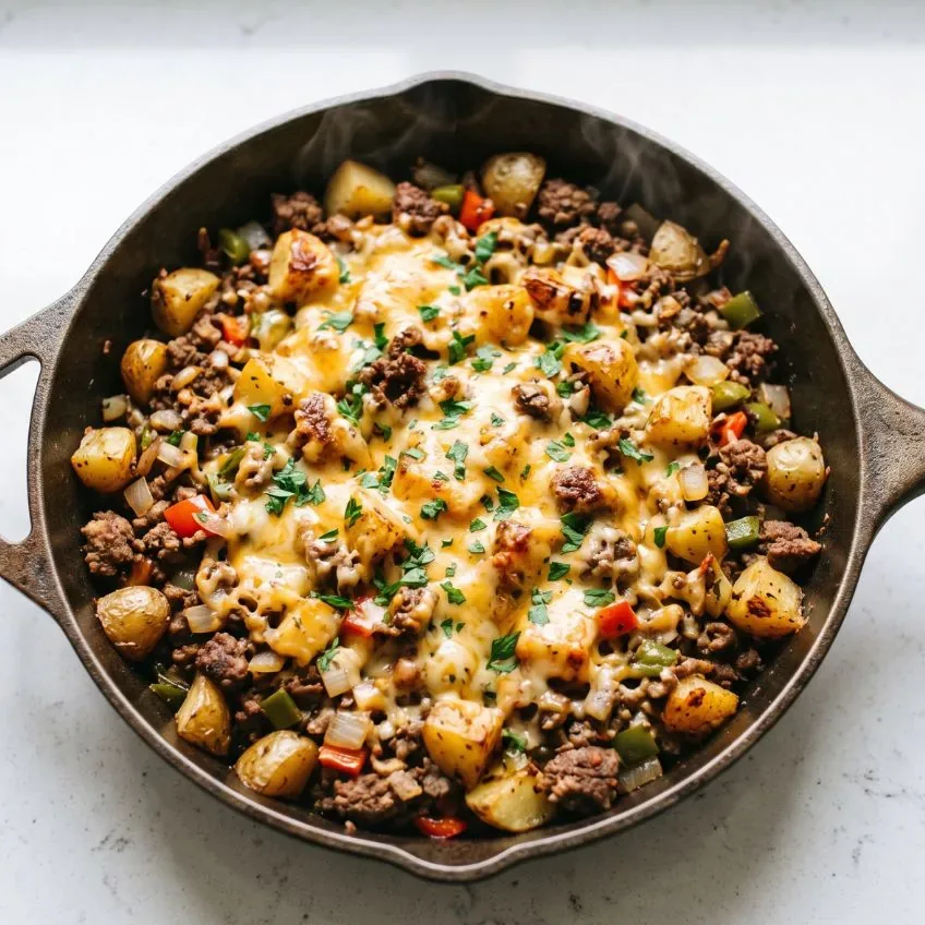 Ground Beef and Potatoes Skillet