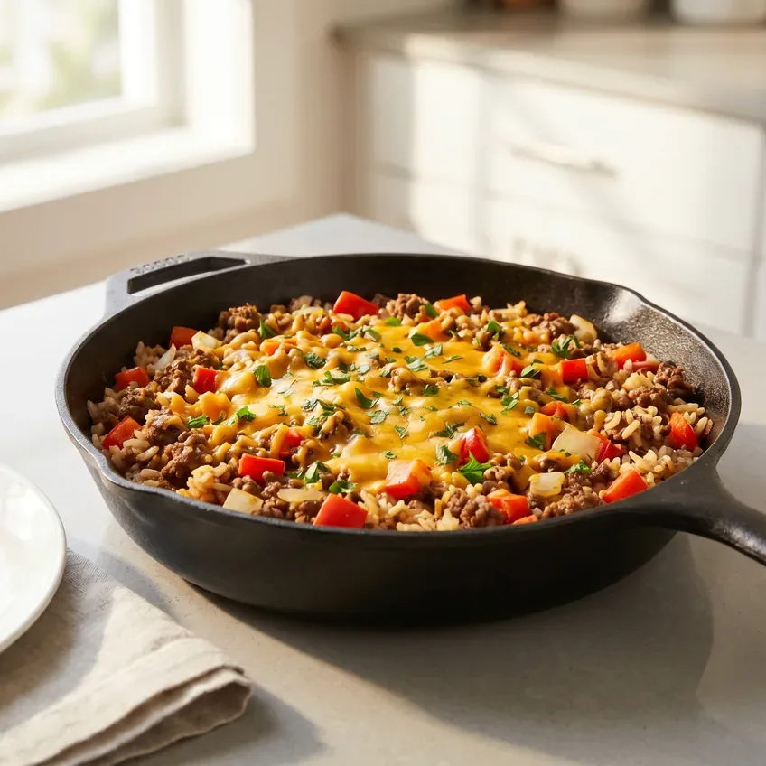Ground Beef and Rice Skillet