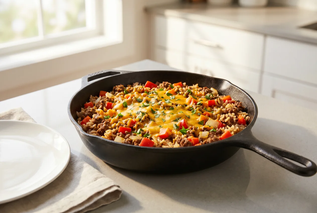 Ground Beef and Rice Skillet