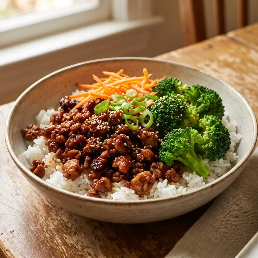 Ground Chicken Rice Bowls