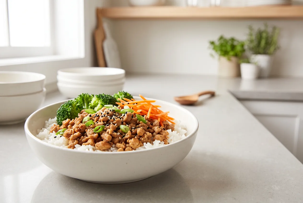 Ground Chicken Rice Bowls