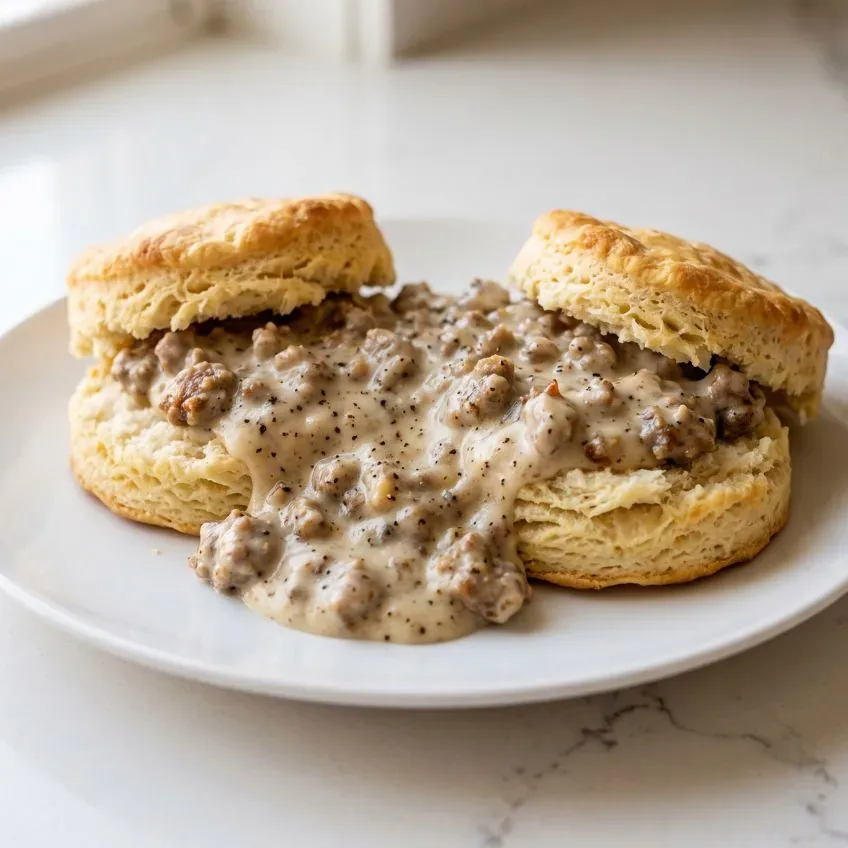 Sausage Gravy and Biscuits